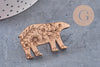 Pin’s Broche oiseau renard ours cœur bois 40mm, x1 (G11007)