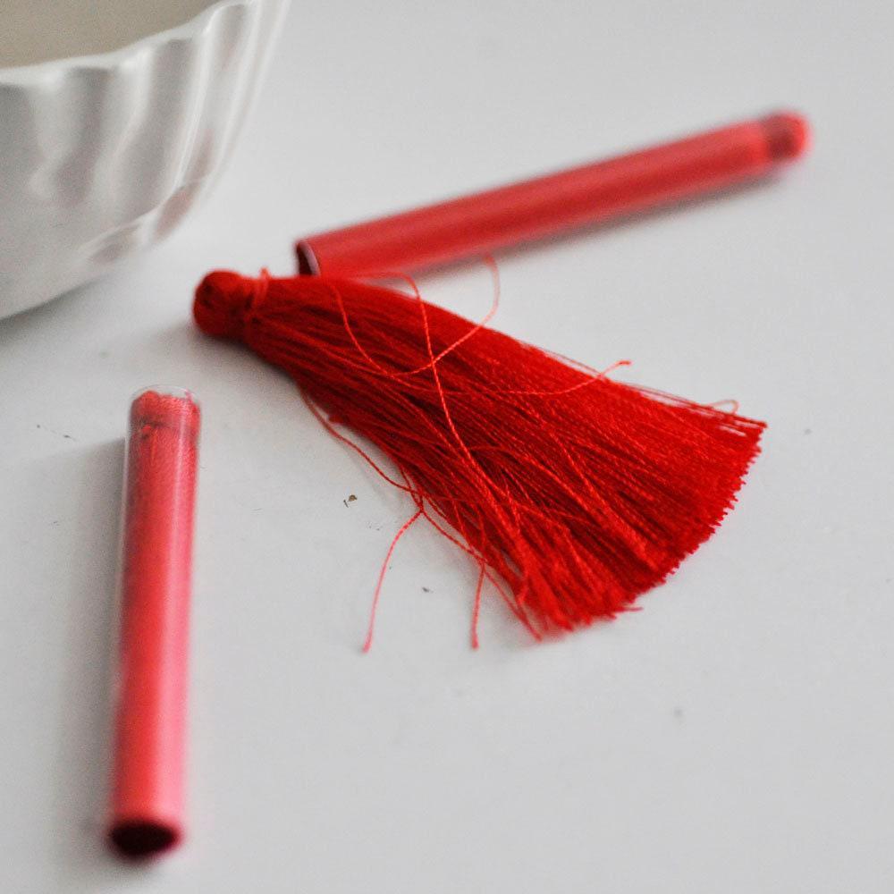 EP-Pompon bleu roi rouge polyester 6.5cm, x1 (G0451)