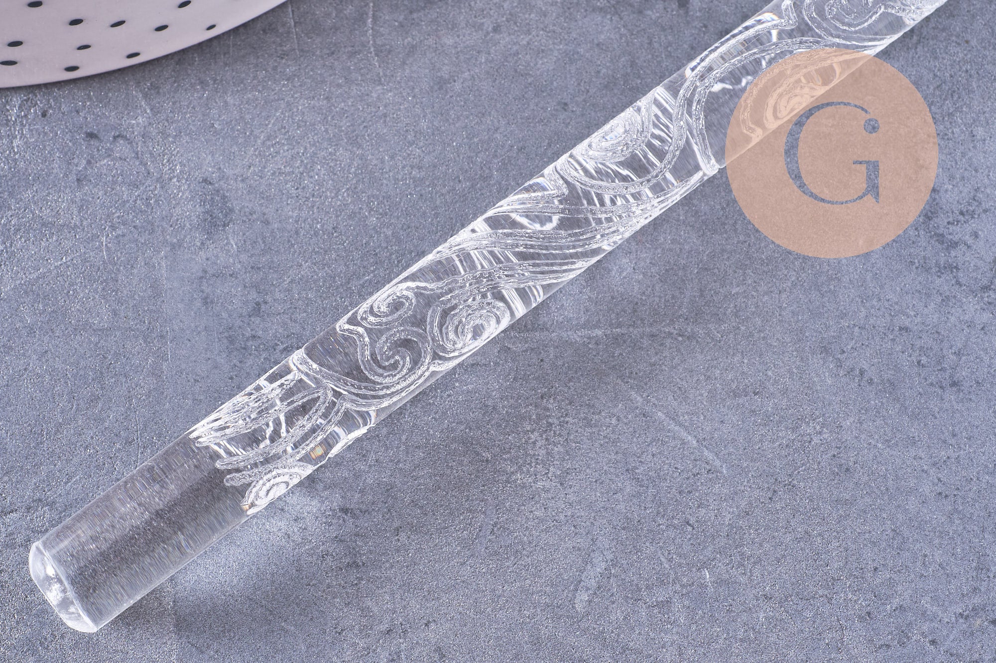 Rouleau de texture acrylique motif vagues pour pâte polymère 165x0.95mm, x1 (G10681)