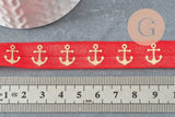 Ruban élastique rouge ancre or EFJF 16mm,1 mètre-G2162