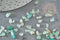 Sable pierre chips aventurine verte naturelle 2~8mm non percé, x20gr (G0229)