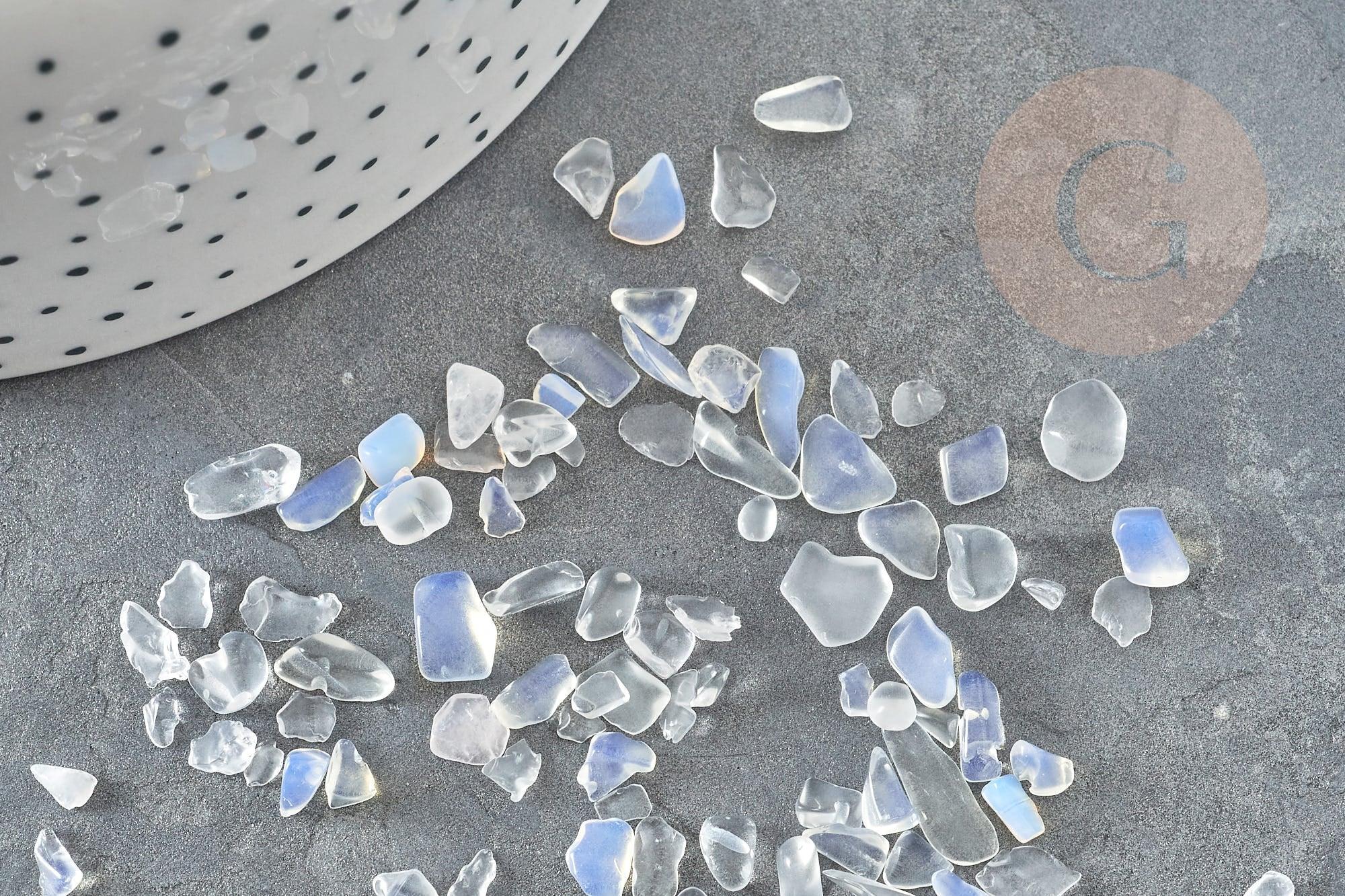 Sable pierre chips opalite 4~12mm non percé,x20gr (G0232)