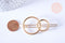 Support barrette clip anneaux entrelacés métal doré 47mm, x1 (G6674)