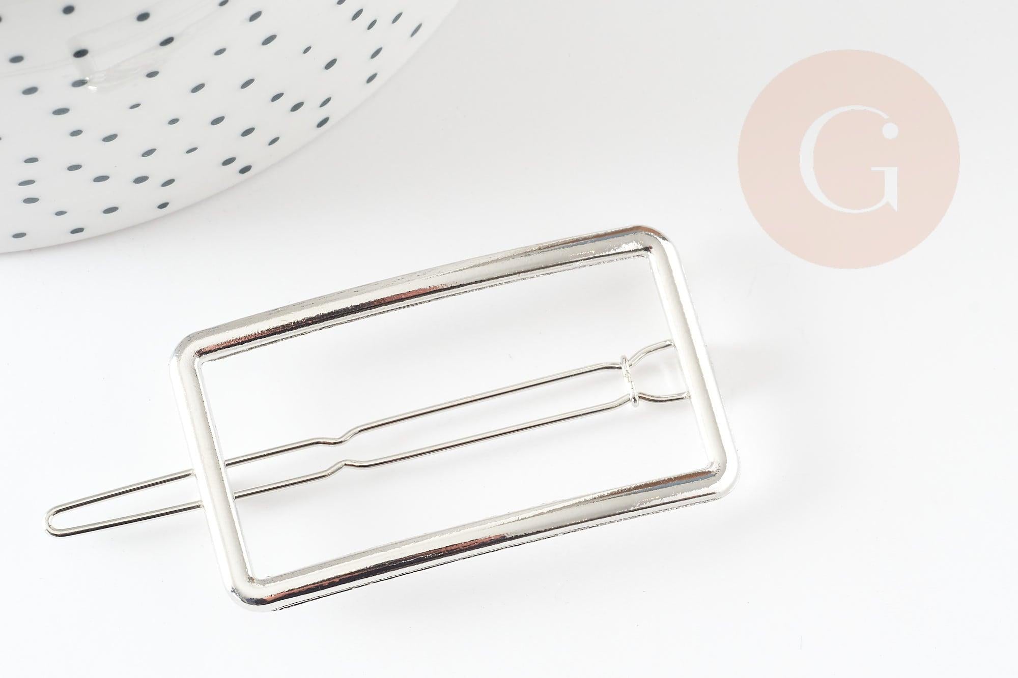Support barrette clip rectangle zamac platine 55mm, x1 (G9315)