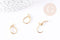 Support boucle dormeuse acier doré ovale 15.5mm,x10 (G3099)