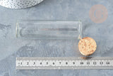 flacon éprouvette en verre borosilicate bouchon en liège 10cm, x1 (G7432)